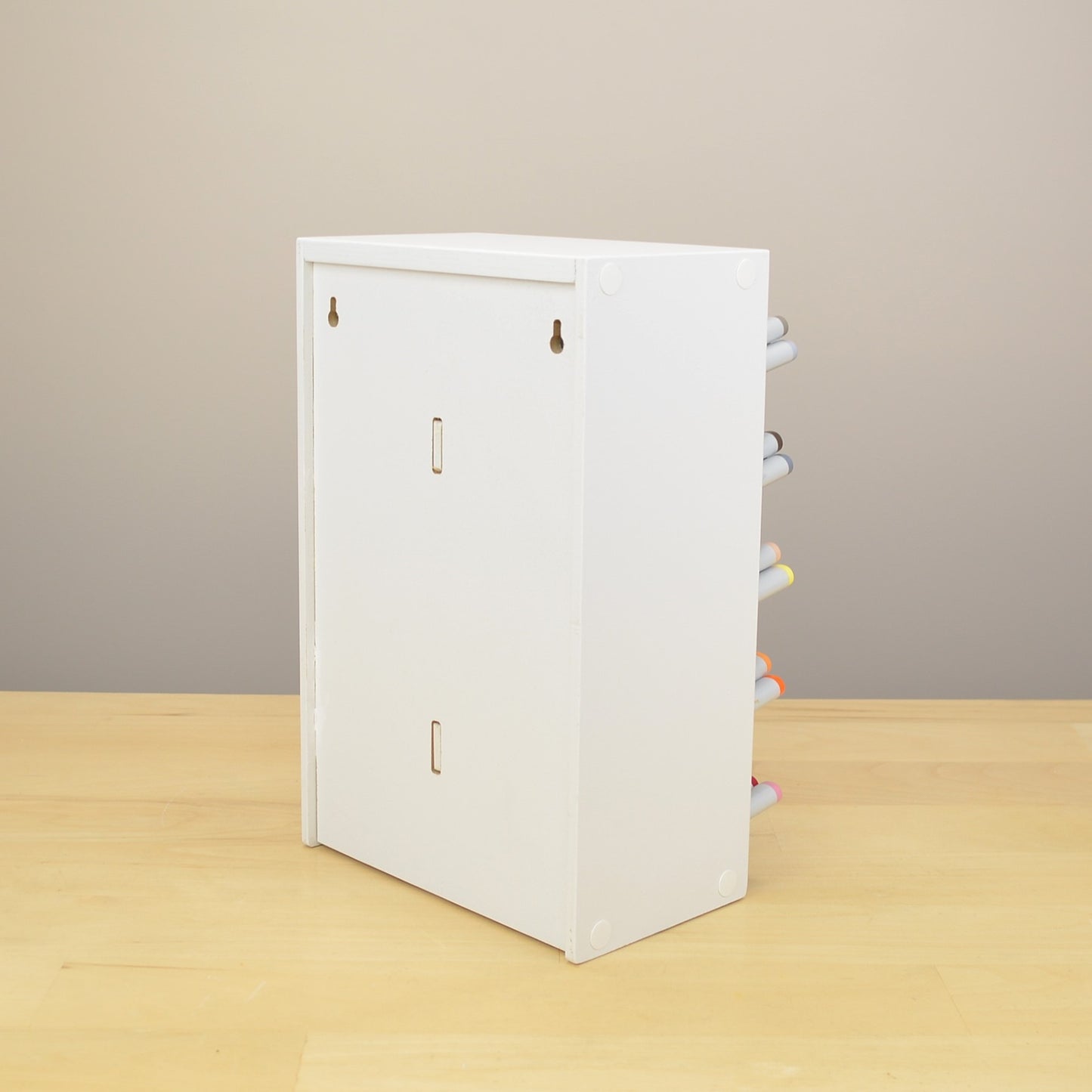 Back view of the Large Marker Organizer showing the holes for wall mounting.