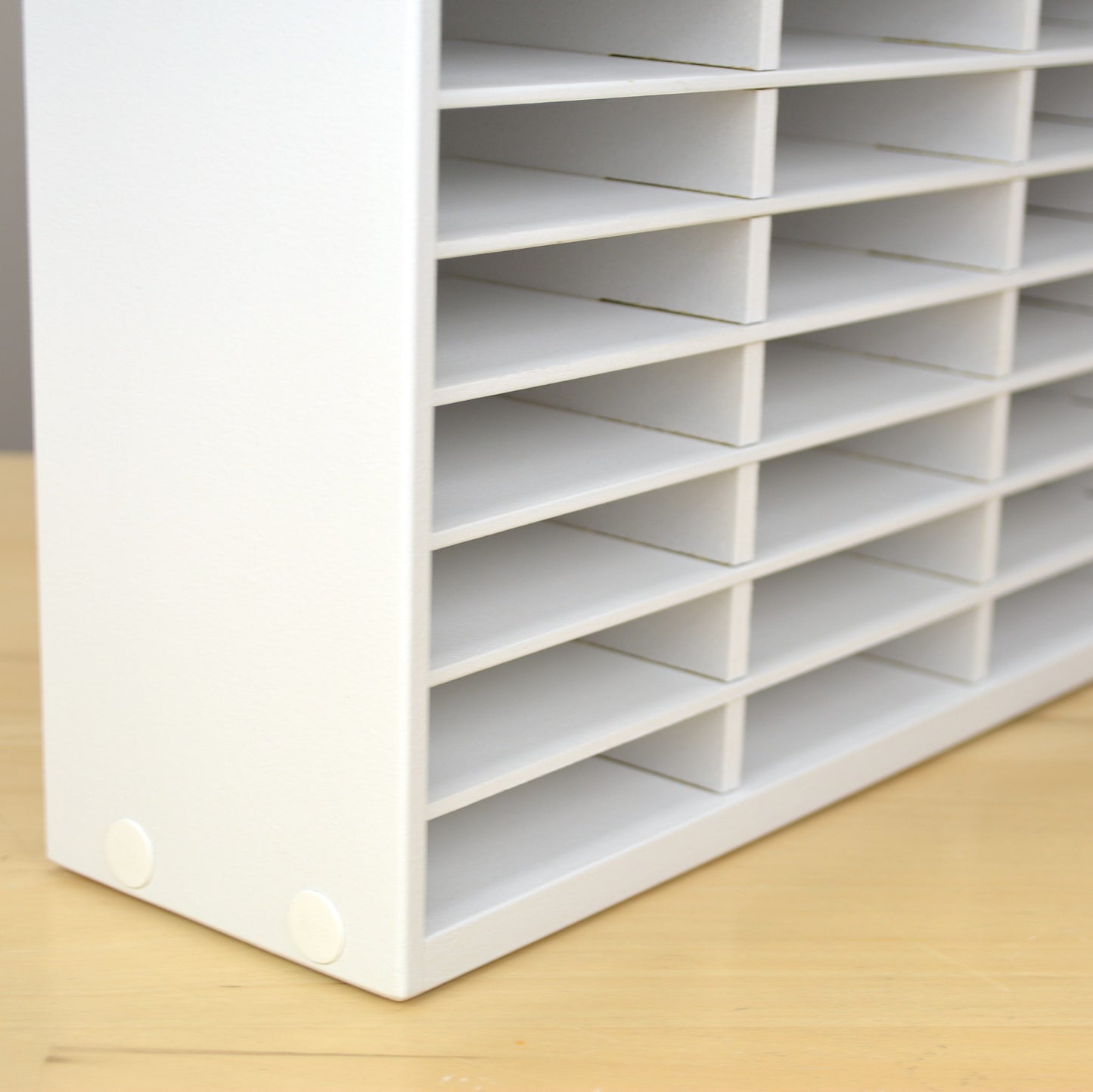 Closeup view of the ink pad organizer inserts on the 36 Ink Pad holder for Stampin Up. 