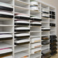 View of ink pads in a storage organizer showing how far the inks stick out. 