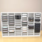 Front view of ink pads in a 72 slot  OrganizeMore storage organizer. 