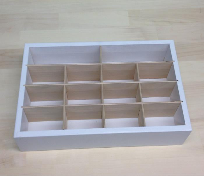 A Journaling Card Caddy with the natural wood inserts and white painted organizer. 